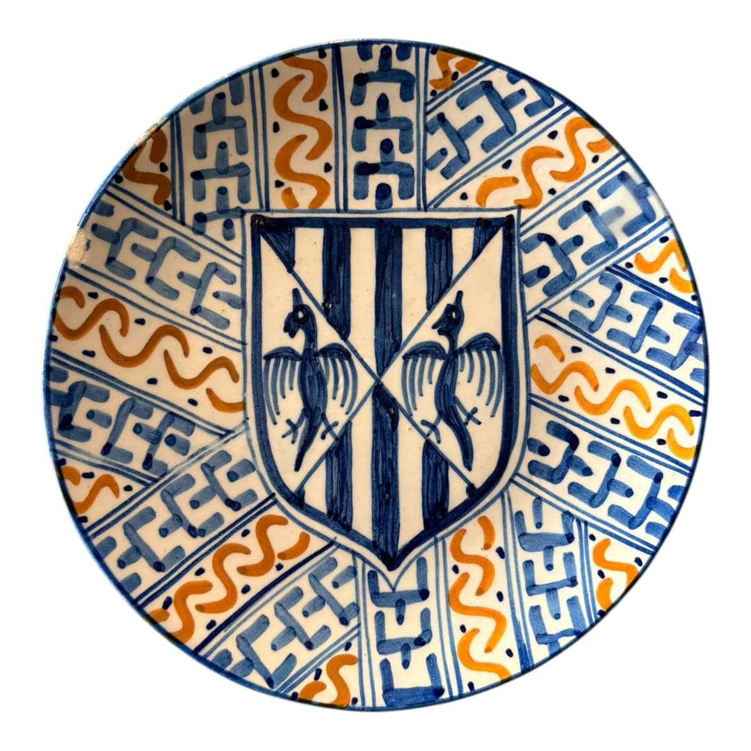 Plato de cerámica pintado a mano decorativo - Cositas Antiguas – La Guadaña, Anticuarios Online en Jerez , vender antigüedades, muebles antiguos