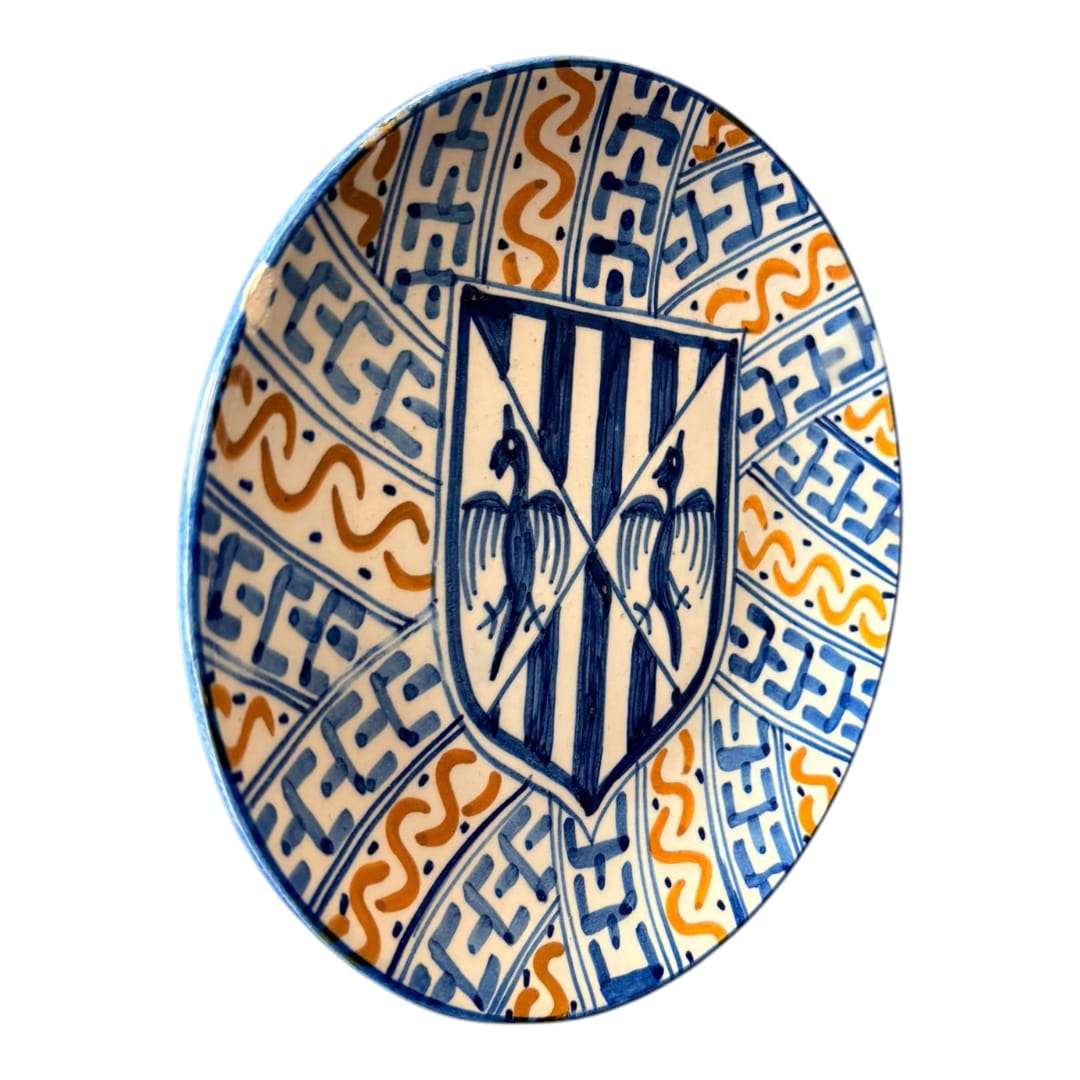 Plato de cerámica pintado a mano decorativo - Cositas Antiguas – La Guadaña, Anticuarios Online en Jerez , vender antigüedades, muebles antiguos