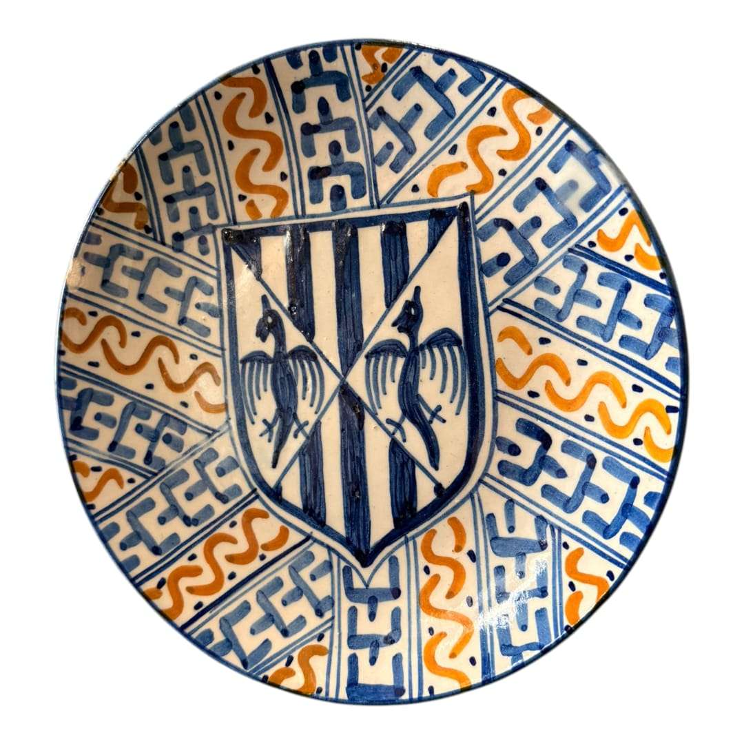 Plato de cerámica pintado a mano decorativo - Cositas Antiguas – La Guadaña, Anticuarios Online en Jerez , vender antigüedades, muebles antiguos