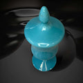 Bombonera de opalina celeste con tapa y pie alto - Cositas Antiguas – La Guadaña, Anticuarios Online en Jerez , vender antigüedades, muebles antiguos