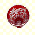 Florero de cristal rojo rubí tallado decorativo - Cositas Antiguas – La Guadaña, Anticuarios Online en Jerez , vender antigüedades, muebles antiguos