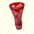 Florero de cristal rojo rubí tallado decorativo - Cositas Antiguas – La Guadaña, Anticuarios Online en Jerez , vender antigüedades, muebles antiguos