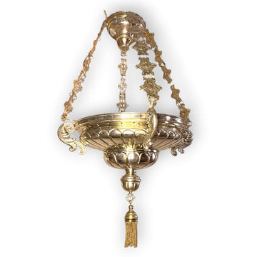 Lámpara votiva antigua de techo en metal decorativo - Cositas Antiguas – La Guadaña, Anticuarios Online en Jerez , vender antigüedades, muebles antiguos