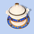 Sopera de porcelana con plato decorado azul y oro - Cositas Antiguas – La Guadaña, Anticuarios Online en Jerez , vender antigüedades, muebles antiguos