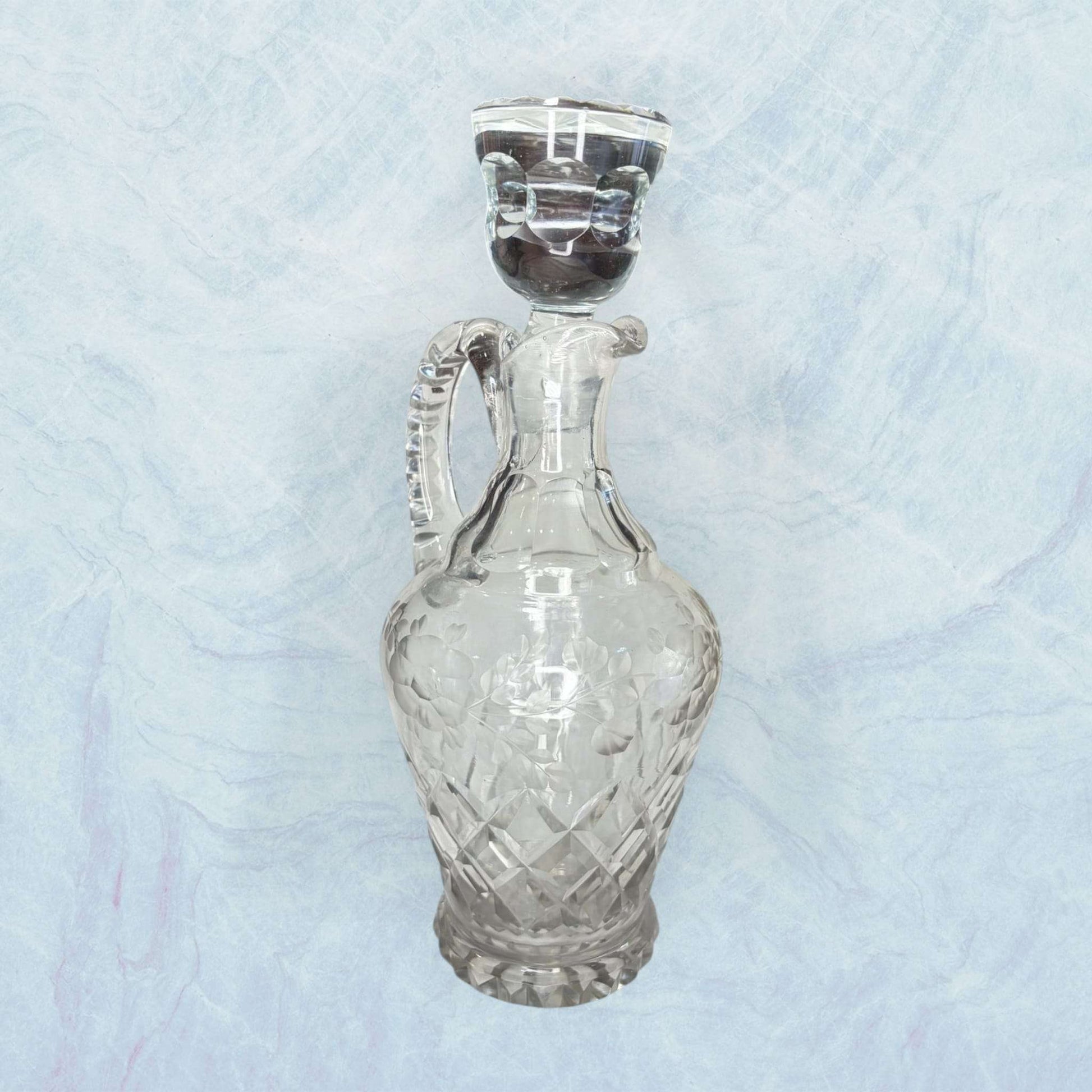 Vinajeras antiguas de cristal tallado con tapón - Cositas Antiguas – La Guadaña, Anticuarios Online en Jerez , vender antigüedades, muebles antiguos