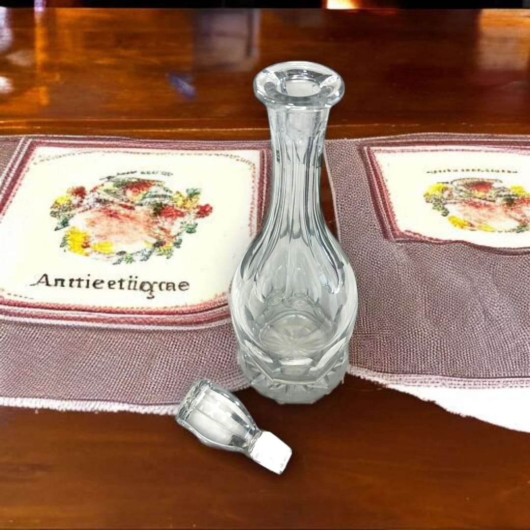 Licorera antigua de cristal tallado con tapón - Cositas Antiguas – La Guadaña, Anticuarios Online en Jerez , vender antigüedades, muebles antiguos