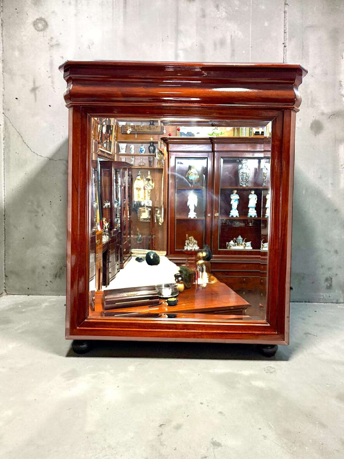 Espejo de caoba antiguo con cristal biselado elegante - Cositas Antiguas – La Guadaña, Anticuarios Online en Jerez , vender antigüedades, muebles antiguos