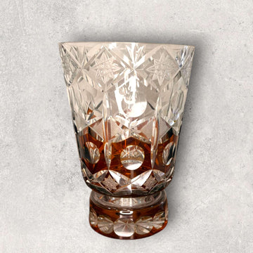Florero antiguo de cristal tallado ámbar Art Decó - Cositas Antiguas – La Guadaña, Anticuarios Online en Jerez , vender antigüedades, muebles antiguos