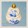 Tibor antiguo de porcelana floral azul y dorado - Cositas Antiguas – La Guadaña, Anticuarios Online en Jerez , vender antigüedades, muebles antiguos
