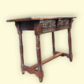 Mesa castellana antigua de madera tallada con cajones - Cositas Antiguas – La Guadaña, Anticuarios Online en Jerez , vender antigüedades, muebles antiguos