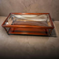 Mesa baja antigua de caoba con tapa de cristal - Cositas Antiguas – La Guadaña, Anticuarios Online en Jerez , vender antigüedades, muebles antiguos