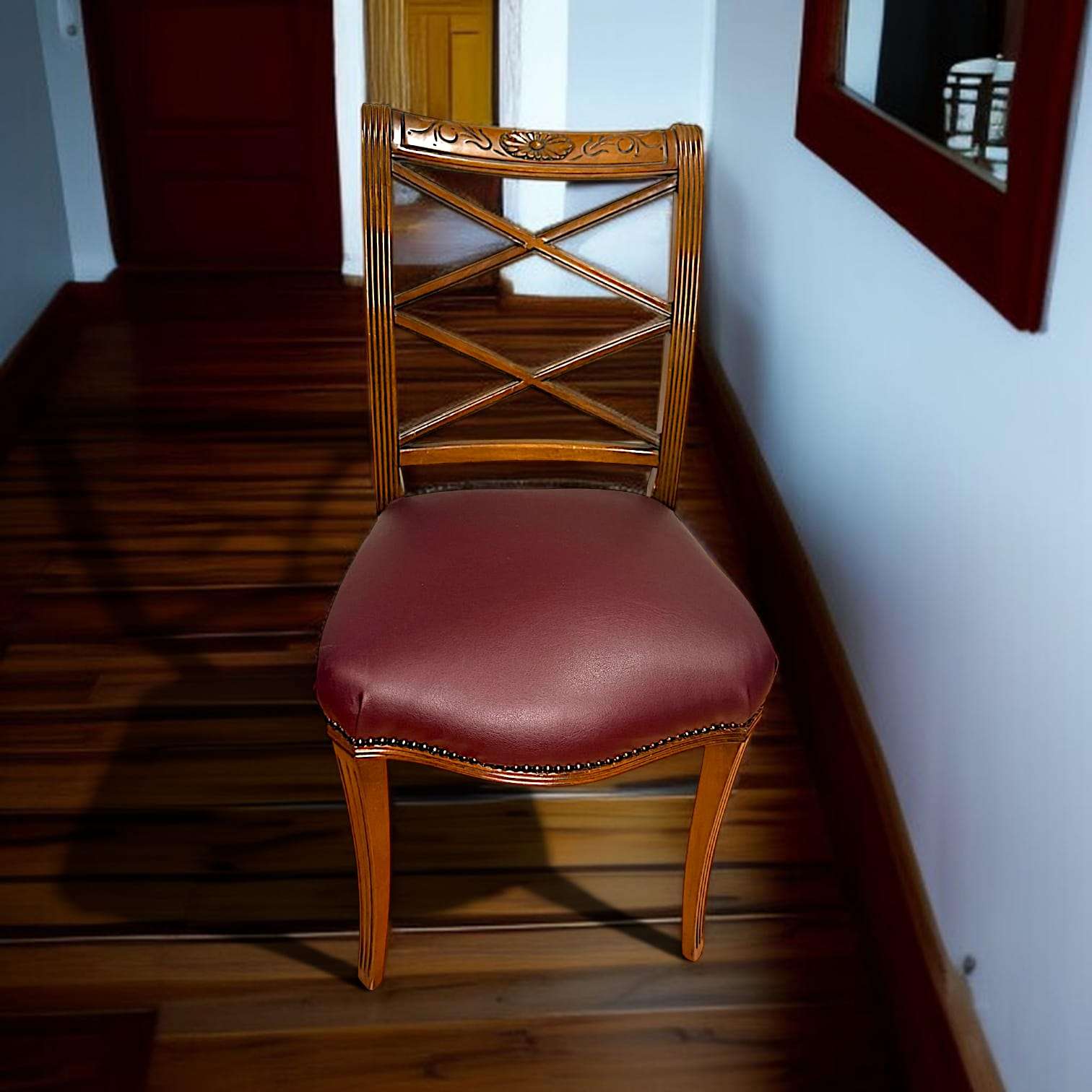 Sillón de despacho con dos sillas de caoba antiguas - Cositas Antiguas – La Guadaña, Anticuarios Online en Jerez , vender antigüedades, muebles antiguos
