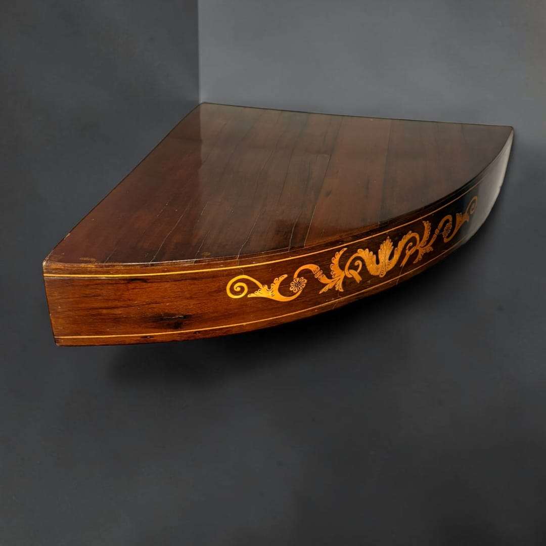 Esquinera antigua de caoba con taracea frontal decorativa - Cositas Antiguas – La Guadaña, Anticuarios Online en Jerez , vender antigüedades, muebles antiguos