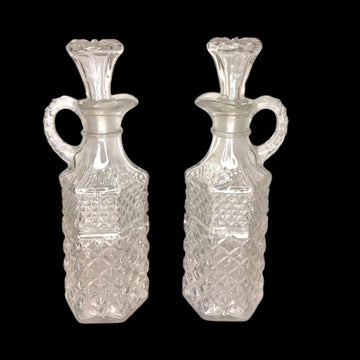 Vinajeras antiguas de cristal tallado con tapón - Cositas Antiguas – La Guadaña, Anticuarios Online en Jerez , vender antigüedades, muebles antiguos