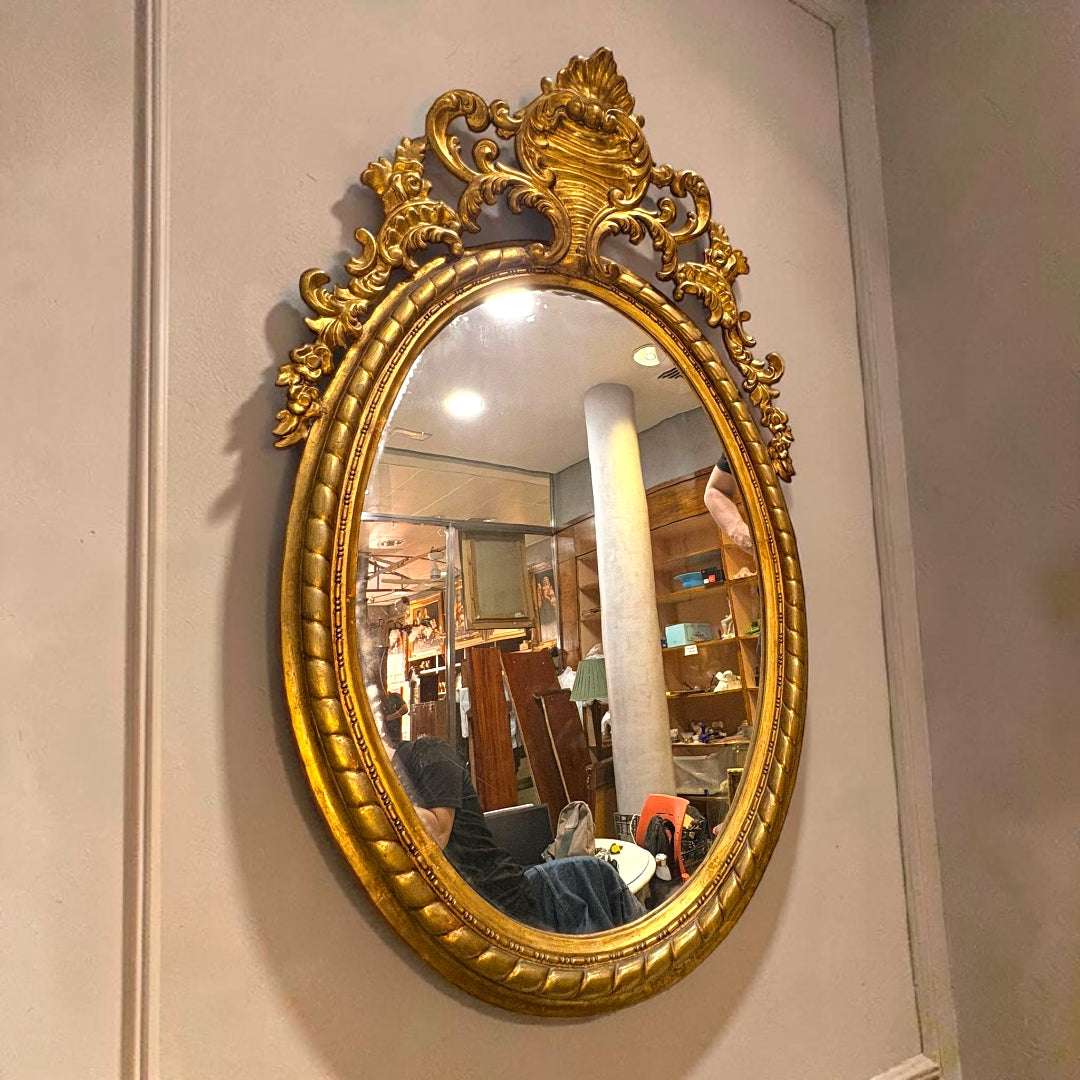Espejo cornucopia dorado antiguo grande | Cositas Antiguas - Cositas Antiguas – La Guadaña, Anticuarios Online en Jerez , vender antigüedades, muebles antiguos