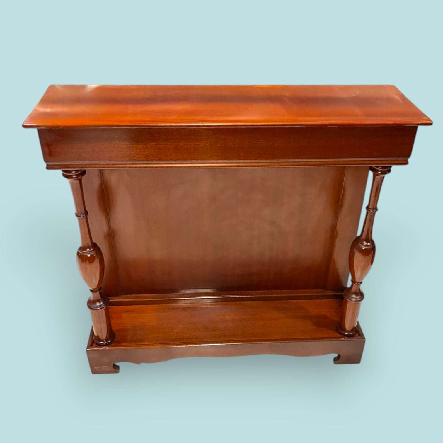 Consola de caoba antigua con repisa inferior - Cositas Antiguas – La Guadaña, Anticuarios Online en Jerez , vender antigüedades, muebles antiguos