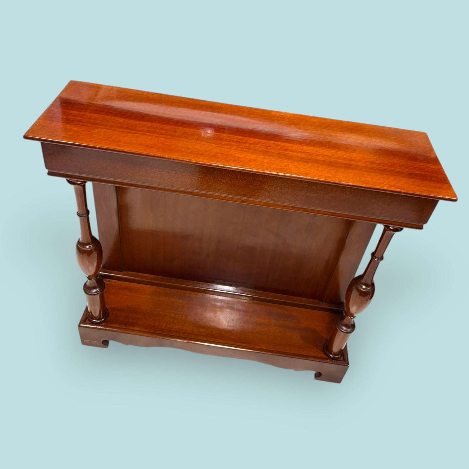 Consola de caoba antigua con repisa inferior - Cositas Antiguas – La Guadaña, Anticuarios Online en Jerez , vender antigüedades, muebles antiguos