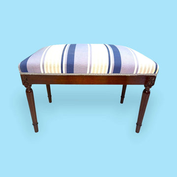 Banqueta de caoba antigua tapizada | Pieza única - Cositas Antiguas – La Guadaña, Anticuarios Online en Jerez , vender antigüedades, muebles antiguos