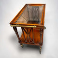 Mesa camarera antigua de caoba con cristal y detalles dorados - Cositas Antiguas – La Guadaña, Anticuarios Online en Jerez , vender antigüedades, muebles antiguos