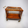Mesa camarera antigua de caoba con cristal y detalles dorados - Cositas Antiguas – La Guadaña, Anticuarios Online en Jerez , vender antigüedades, muebles antiguos