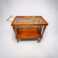 Mesa camarera antigua de caoba con cristal y detalles dorados - Cositas Antiguas – La Guadaña, Anticuarios Online en Jerez , vender antigüedades, muebles antiguos