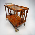 Mesa camarera antigua de caoba con cristal y detalles dorados - Cositas Antiguas – La Guadaña, Anticuarios Online en Jerez , vender antigüedades, muebles antiguos