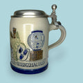 Jarra de cerveza alemana con tapa de metal plateado y sello - Cositas Antiguas – La Guadaña, Anticuarios Online en Jerez , vender antigüedades, muebles antiguos