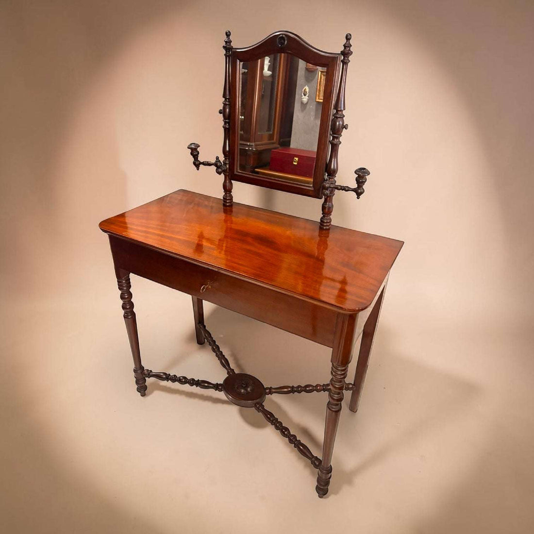 Tocador victoriano inglés de caoba con espejo antiguo - Cositas Antiguas – La Guadaña, Anticuarios Online en Jerez , vender antigüedades, muebles antiguos