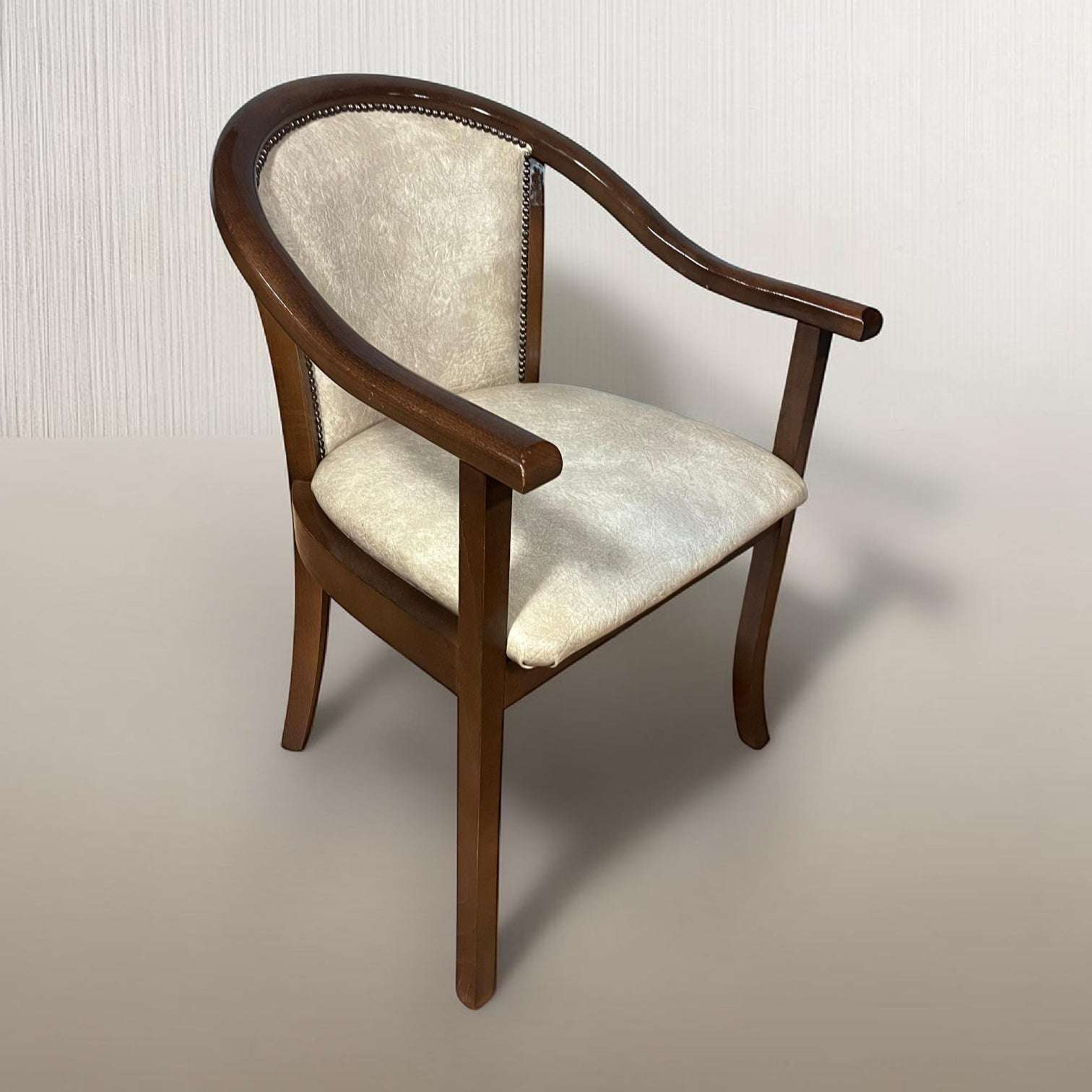 Pareja de sillones de oficina de caoba con cuero blanco - Cositas Antiguas – La Guadaña, Anticuarios Online en Jerez , vender antigüedades, muebles antiguos