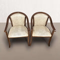 Pareja de sillones de oficina de caoba con cuero blanco - Cositas Antiguas – La Guadaña, Anticuarios Online en Jerez , vender antigüedades, muebles antiguos