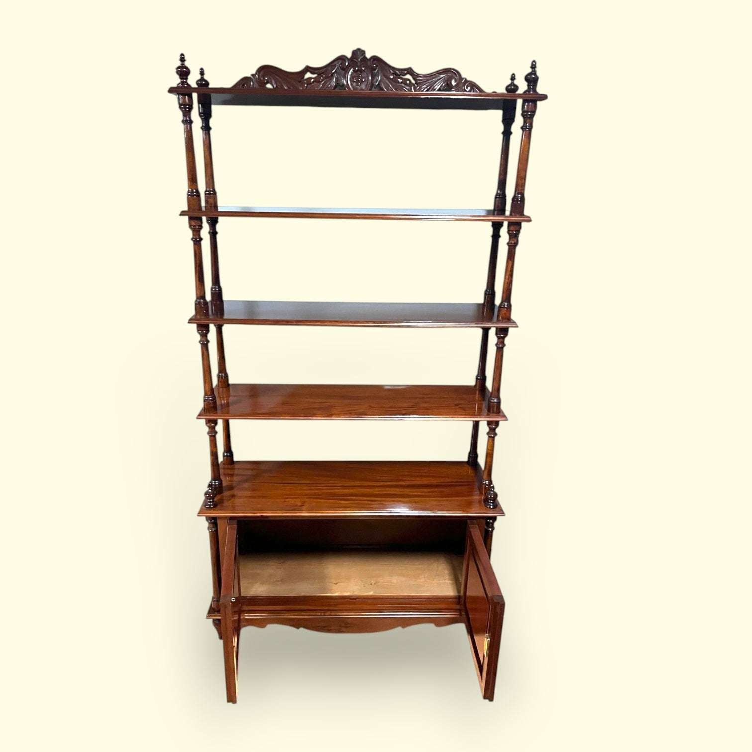 Estantería francesa Luis Felipe de caoba con taraceas y alacena - Cositas Antiguas – La Guadaña, Anticuarios Online en Jerez , vender antigüedades, muebles antiguos