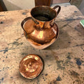 Olla de cobre antigua con tapa y dos asas laterales del siglo XIX - Cositas Antiguas – La Guadaña, Anticuarios Online en Jerez , vender antigüedades, muebles antiguos