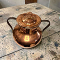 Olla de cobre antigua con tapa y dos asas laterales del siglo XIX - Cositas Antiguas – La Guadaña, Anticuarios Online en Jerez , vender antigüedades, muebles antiguos