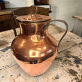 Olla de cobre antigua con tapa y dos asas laterales del siglo XIX - Cositas Antiguas – La Guadaña, Anticuarios Online en Jerez , vender antigüedades, muebles antiguos