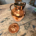 Olla de cobre antigua con tapa y dos asas laterales del siglo XIX - Cositas Antiguas – La Guadaña, Anticuarios Online en Jerez , vender antigüedades, muebles antiguos
