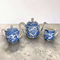 Juego de café de porcelana china azul asiático - Cositas Antiguas – La Guadaña, Anticuarios Online en Jerez , vender antigüedades, muebles antiguos
