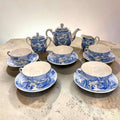 Juego de café de porcelana china azul asiático - Cositas Antiguas – La Guadaña, Anticuarios Online en Jerez , vender antigüedades, muebles antiguos