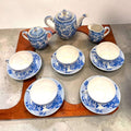 Juego de café de porcelana china azul asiático - Cositas Antiguas – La Guadaña, Anticuarios Online en Jerez , vender antigüedades, muebles antiguos