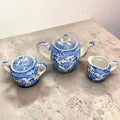 Juego de café de porcelana china azul asiático - Cositas Antiguas – La Guadaña, Anticuarios Online en Jerez , vender antigüedades, muebles antiguos