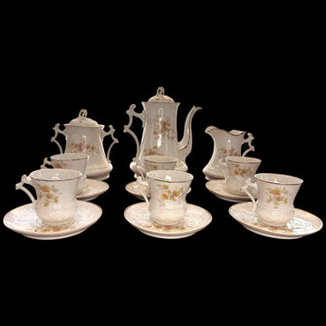 Juego de café de porcelana floral antiguo completo - Cositas Antiguas – La Guadaña, Anticuarios Online en Jerez , vender antigüedades, muebles antiguos