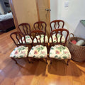Sillas antiguas de madera con tapizado floral - Cositas Antiguas – La Guadaña, Anticuarios Online en Jerez , vender antigüedades, muebles antiguos