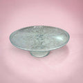 Frutero pastelero de cristal antiguo con pie y grabado floral - Cositas Antiguas – La Guadaña, Anticuarios Online en Jerez , vender antigüedades, muebles antiguos