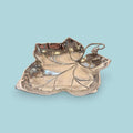 Centro de metal plateado con forma de hoja elegante - Cositas Antiguas – La Guadaña, Anticuarios Online en Jerez , vender antigüedades, muebles antiguos