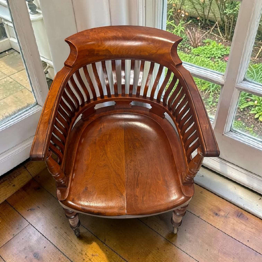 Silla de escritorio giratoria inglesa de roble - Cositas Antiguas – La Guadaña, Anticuarios Online en Jerez , vender antigüedades, muebles antiguos