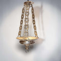 Lámpara votiva antigua de metal plateado para decoración religiosa - Cositas Antiguas – La Guadaña, Anticuarios Online en Jerez , vender antigüedades, muebles antiguos
