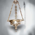 Lámpara votiva antigua de metal plateado para decoración religiosa - Cositas Antiguas – La Guadaña, Anticuarios Online en Jerez , vender antigüedades, muebles antiguos