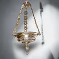 Lámpara votiva antigua de metal plateado para decoración religiosa - Cositas Antiguas – La Guadaña, Anticuarios Online en Jerez , vender antigüedades, muebles antiguos