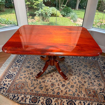 Mesa comedor antigua de caoba con pie central - Cositas Antiguas – La Guadaña, Anticuarios Online en Jerez , vender antigüedades, muebles antiguos