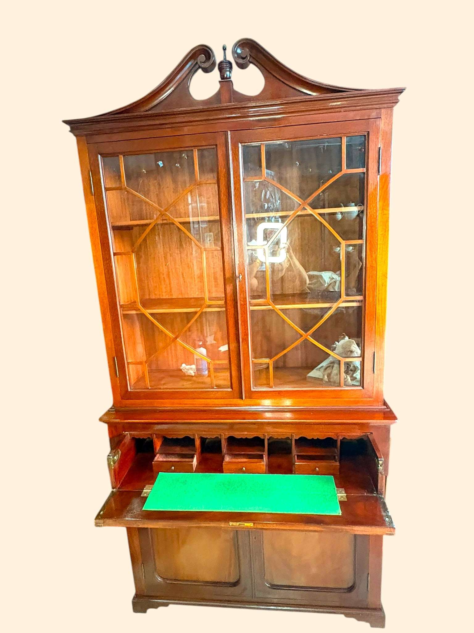 Libería antigua de caoba con escritorio y alacena - Cositas Antiguas – La Guadaña, Anticuarios Online en Jerez , vender antigüedades, muebles antiguos