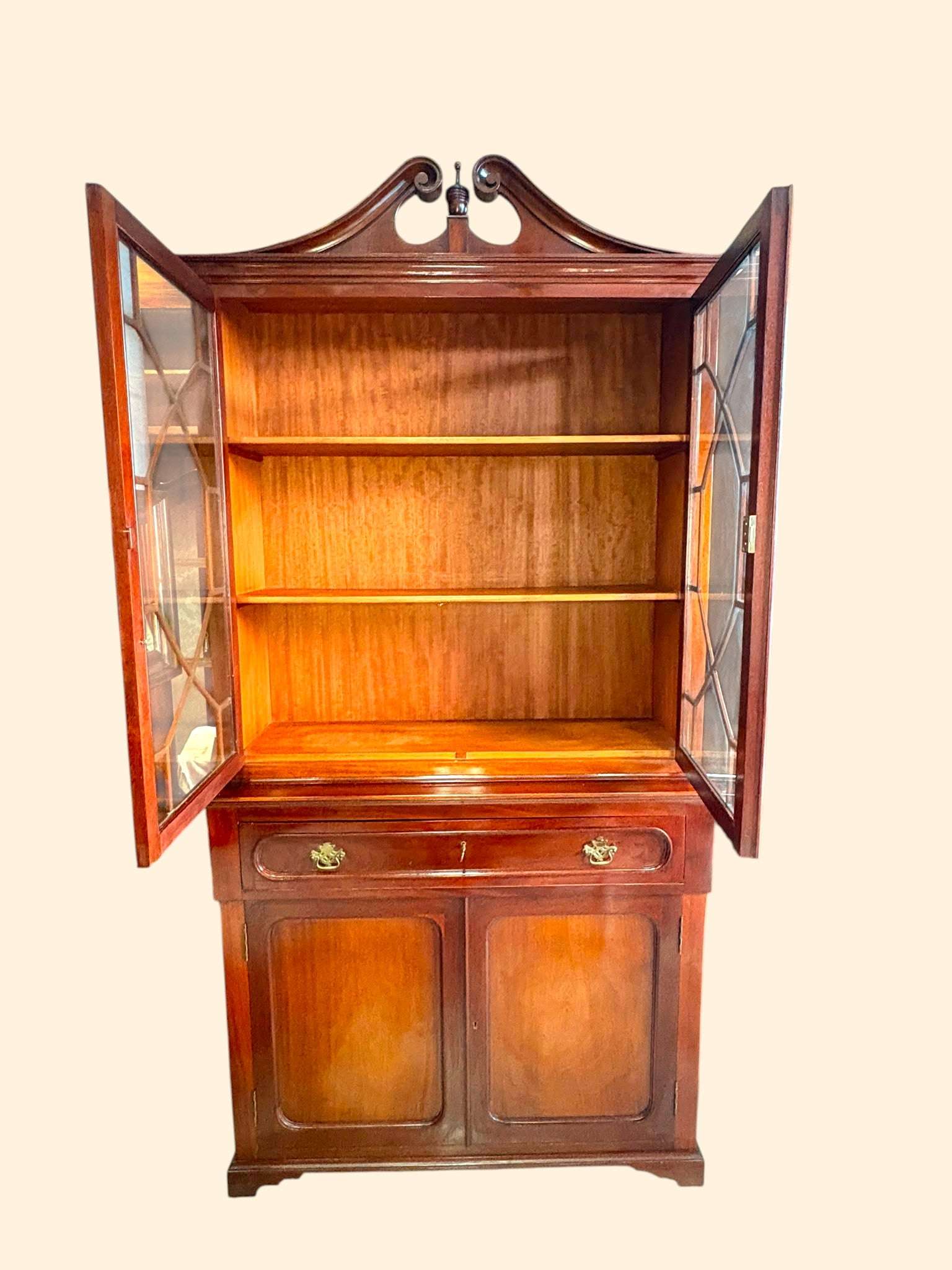 Libería antigua de caoba con escritorio y alacena - Cositas Antiguas – La Guadaña, Anticuarios Online en Jerez , vender antigüedades, muebles antiguos